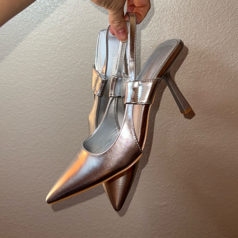 COPY - Silver Pointed toe heels